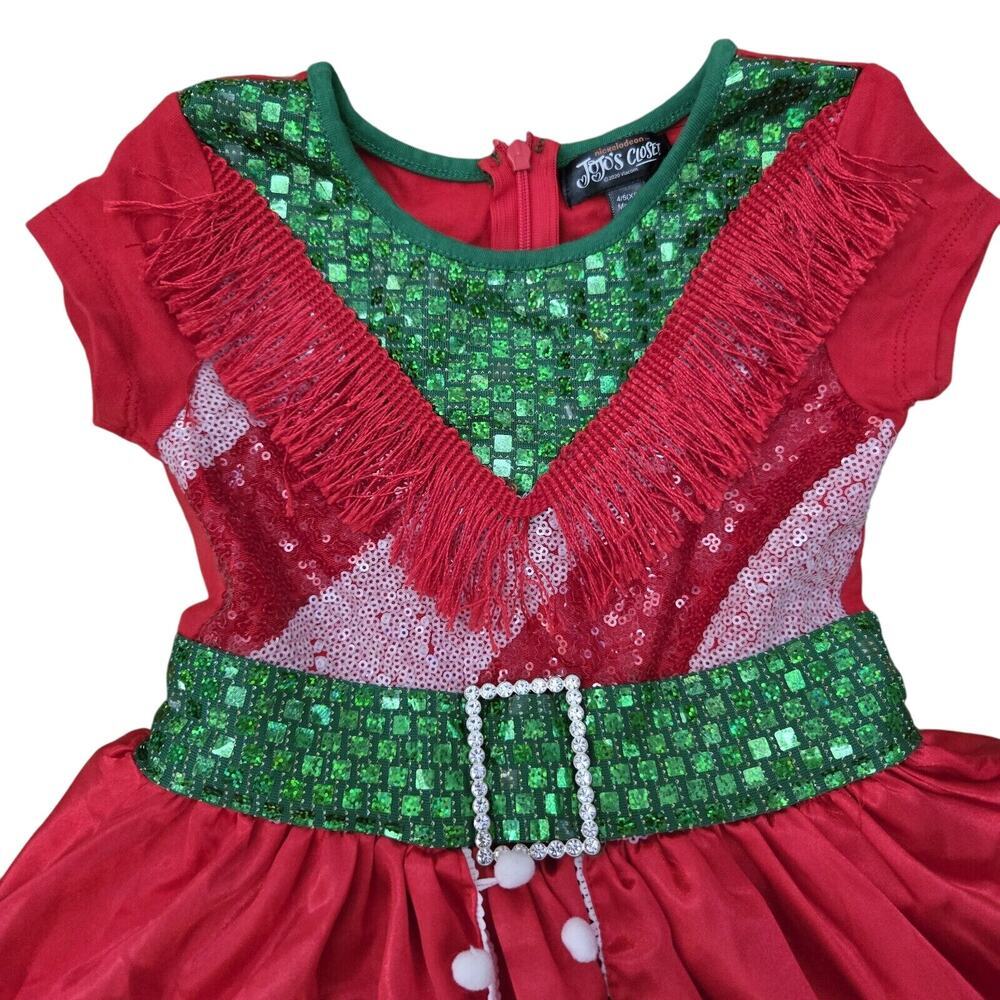 Jojo’s Closet Girl’s Holiday Dress Girl 4/5 XS Red Short Sleeve Christmas‎ Party - Picture 3 of 5